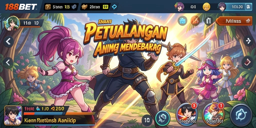 Screenshot gameplay 188BET menampilkan karakter Anime yang penuh aksi.