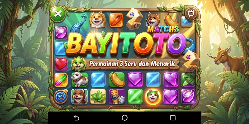 Screenshot gameplay BAYITOTO menampilkan keseruan mencocokkan elemen Match-3.