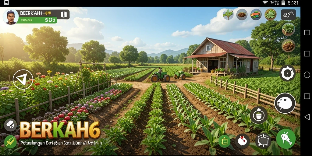 Tampilan gameplay <strong>BERKAH6</strong> yang menggambarkan keseruan berkebun.