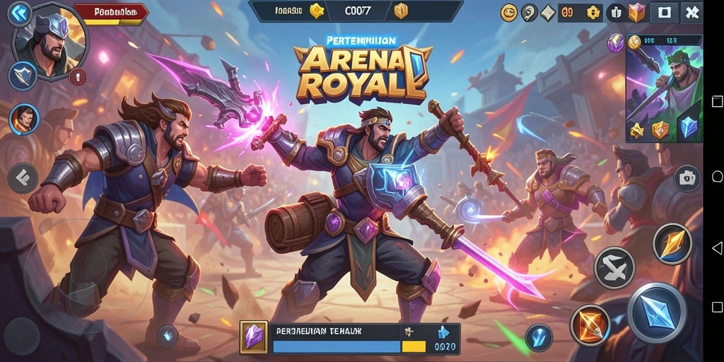 Tampilan gameplay mendebarkan dari C0077 di arena Battle Royale.