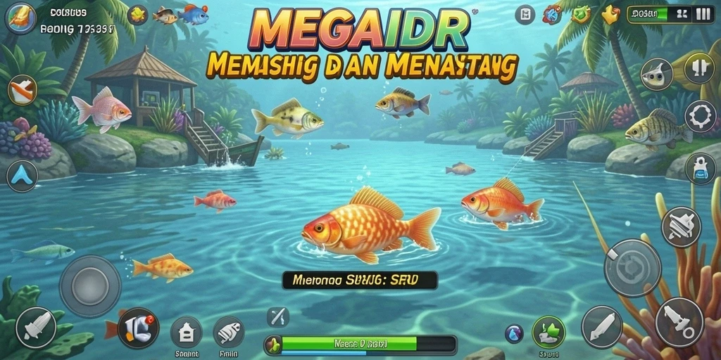 Gameplay MEGAIDR yang seru dengan momen menangkap ikan yang mendebarkan.