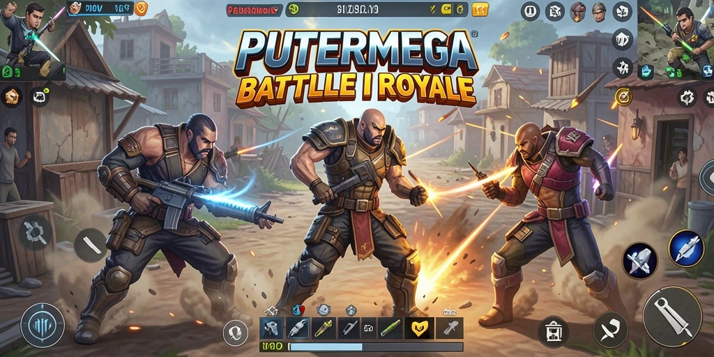 Tampilan gameplay PUTERMEGA dengan aksi seru di medan perang.