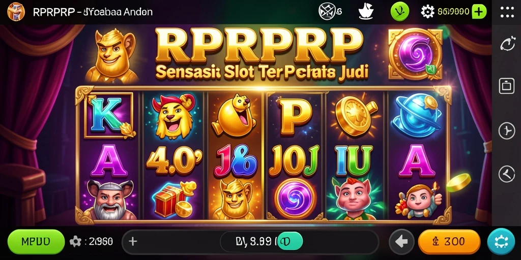 Tangkapan layar gameplay RPRPRP menampilkan berbagai simbol slot yang menarik.