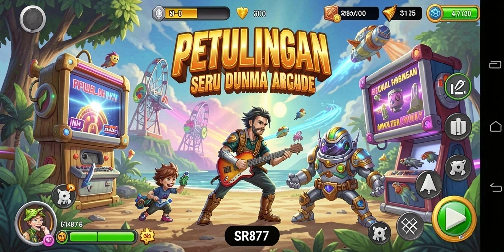 Gameplay seru SR877 menantang pemain dengan rintangan menarik.