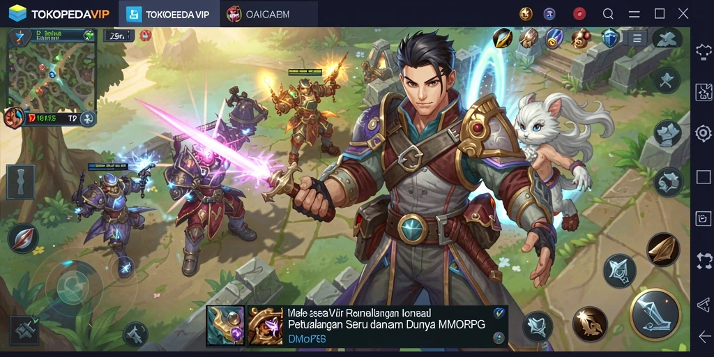 Tampilan gameplay TOKOPEDIAVIP yang menampilkan pertarungan epik dan petualangan mengasyikkan.