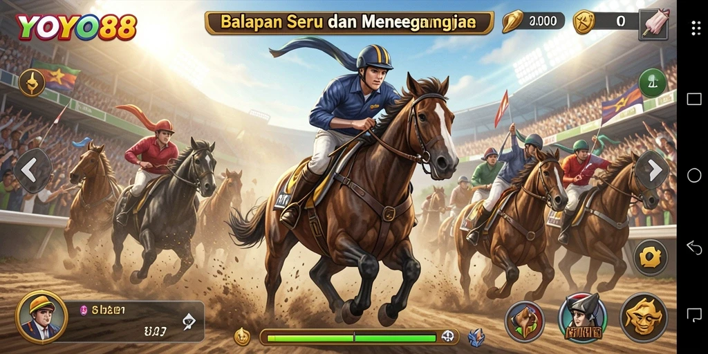 Screenshot utama YOYO88 menampilkan aksi balapan yang seru dan mendebarkan.